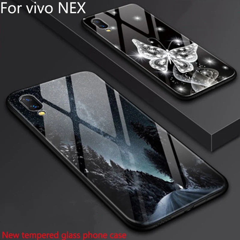 

Luxury Tempered Glass case For vivo NEX case Cover shell Fashion Mirror For vivoNEX case For vivo N E X phone Cases fundas capas