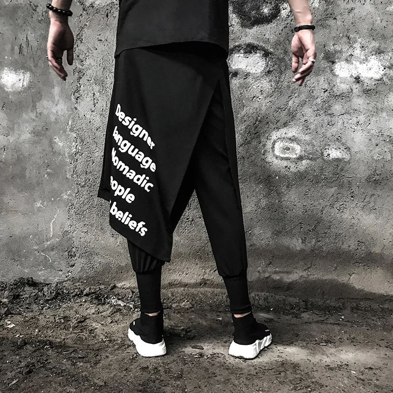 Мужские брюки шаровары в стиле хип хоп повседневные до щиколотки хоп|fashion