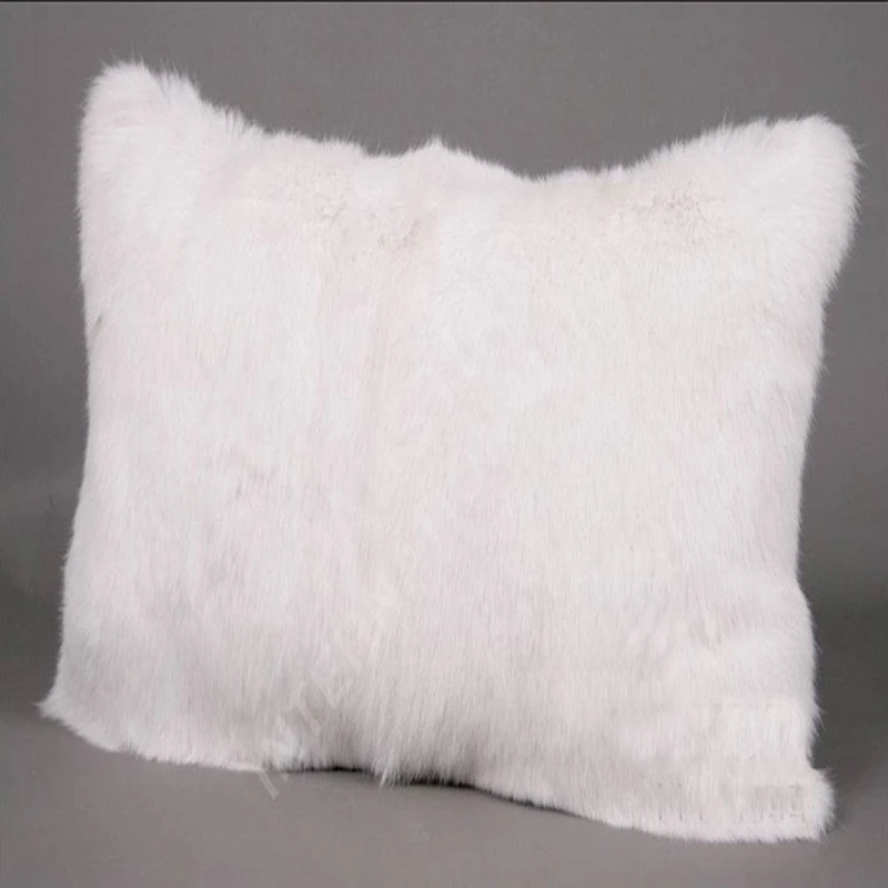 Из натурального кроличьего меха Наволочка на подушку диван с натуральным мехом
