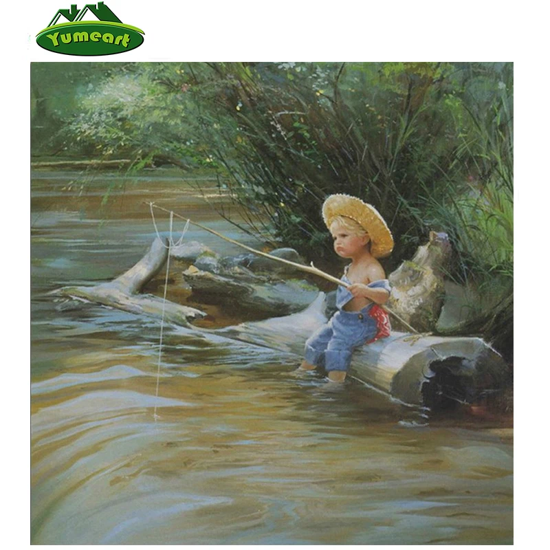 Алмазная мозаика 5D сделай сам для детей рыбалки пейзажа алмазная живопись Набор