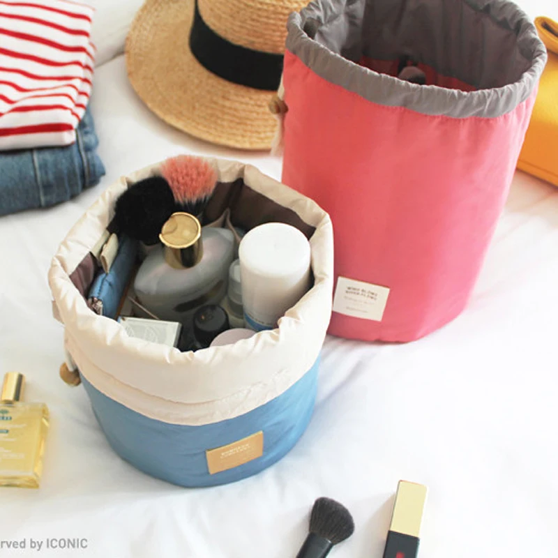 Новое поступление дорожная нейлоновая сумка для косметики в форме бочонка