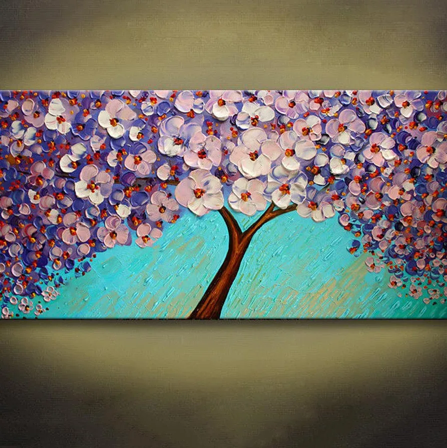 

Unframed Flower Palette Knife Painting Handpainted Modern Picture Large Oil Paintings Wall Art Picture For Living Room Artwork