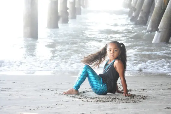 Блестящие леггинсы в виде рыбьей чешуи 20 шт./лот детские маленькие эластичные