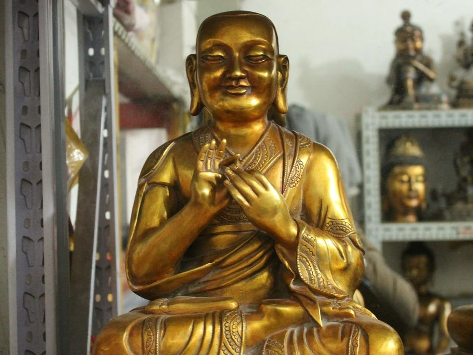 СЖД тибет меди буддизм храм Бронзовый свинка гуру Миларепа Цонкапа Статуя будды |