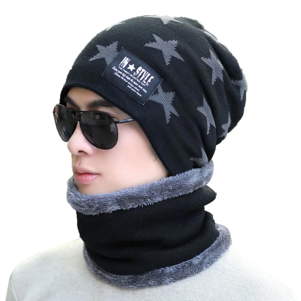 1 шт. зимняя шапка Повседневная вязаная звезда Стиль теплые зимние головные уборы