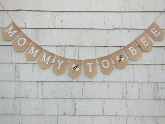

CUSTOM Mommy Daddy Parents to Bee baby shower burlap Banners nursery room sign party Buntings garlands Photo Prop