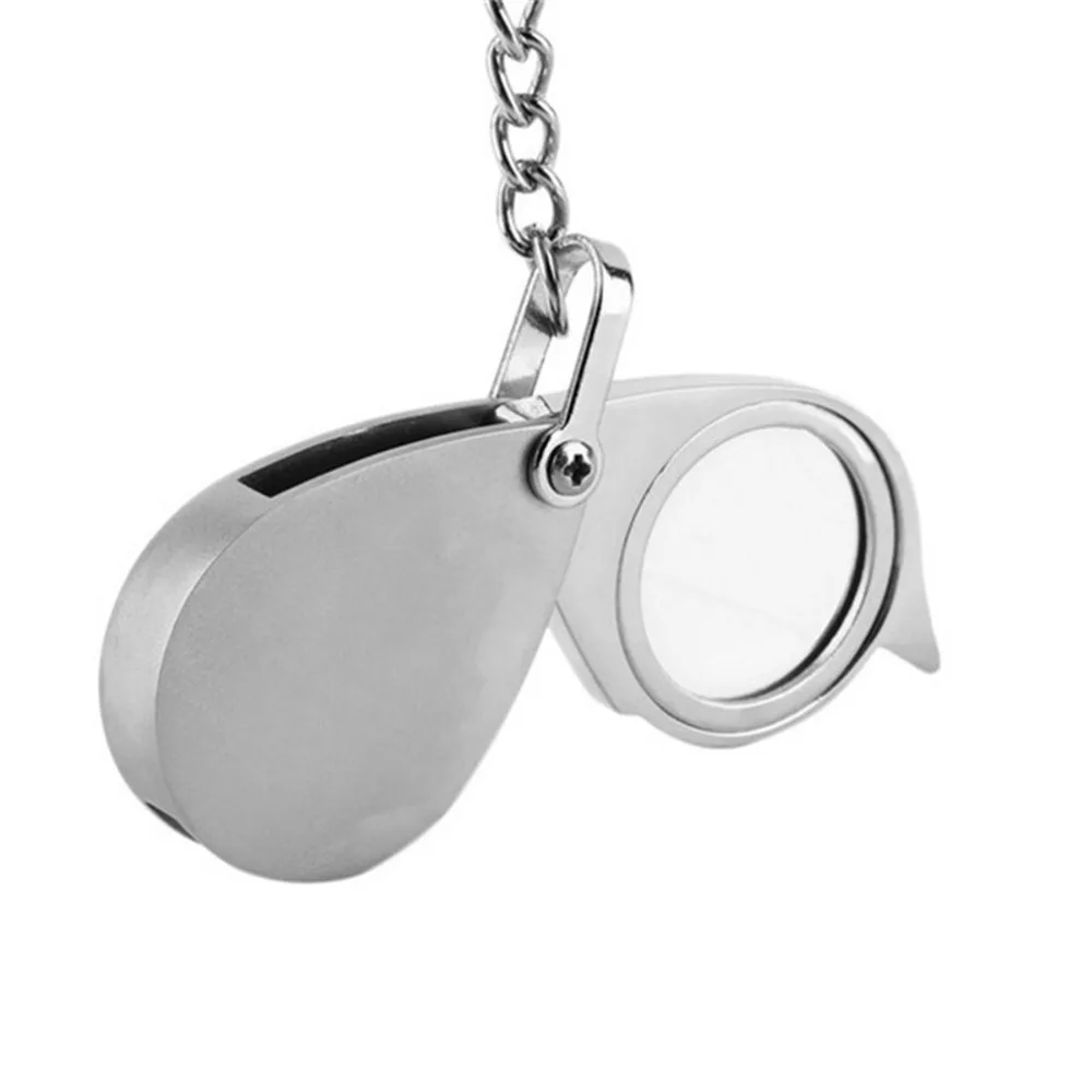Карманная Лупа складной карманный 10X увеличительное стекло объектив с брелком
