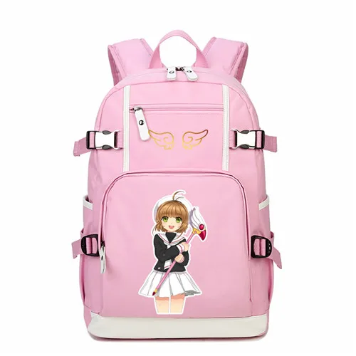 5 Аниме карты Captor розовый милый рюкзак Mochila Feminina SAKURA Kawaii женские сумки на плечо холщовые школьные сумки рюкзак для книг - Цвет: 5