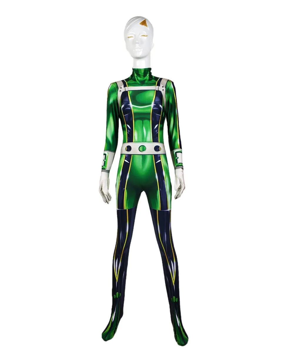Костюм для косплея fracker Pro Hero Tsuyu Asui My Zentai боди костюм Хэллоуина Вечеринки