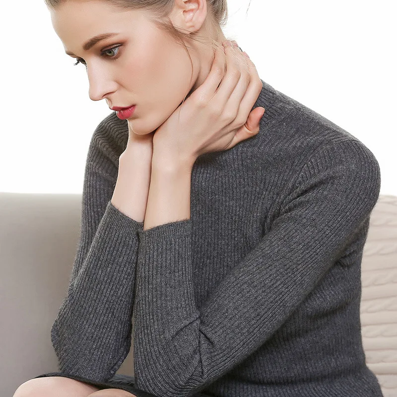 Women Sweater 2020 Winter Cashmere Female Pullover High Collar Turtleneck Solid Color Lady Basic | Женская одежда