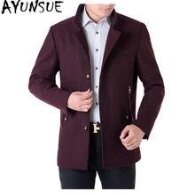 AYUBNSUE шерстяное пальто мужские средней длины размера плюс 6xl