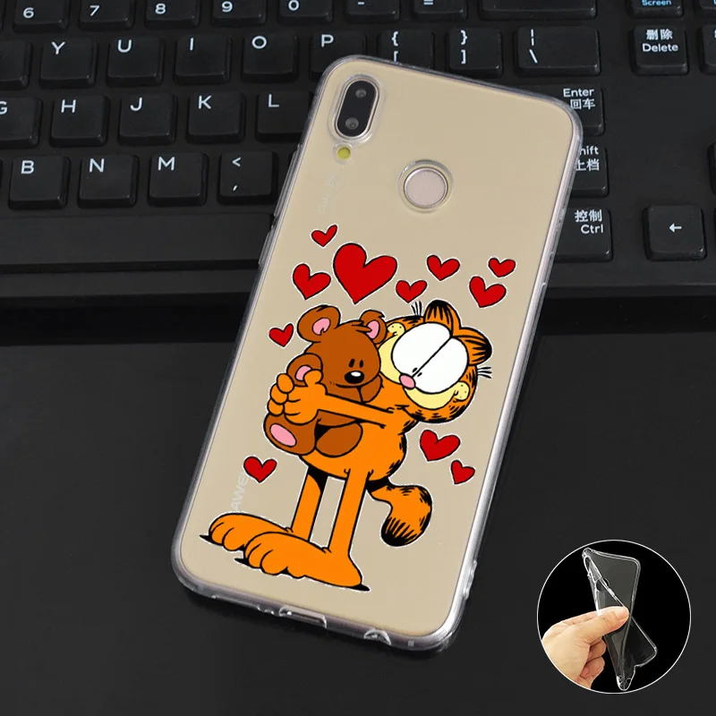 DREAMFOX M496 Гарфилд Мягкий ТПУ силиконовый чехол для Huawei Honor 6a 6C 7X9 10 P20 P30 Lite Pro P Smart 2019 |
