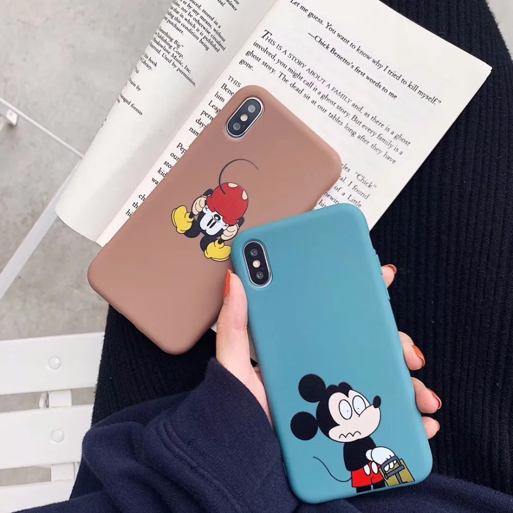 Милый мультяшный чехол для телефона Забавный iphone 7 плюс 8 6 S Микки Минни соффт