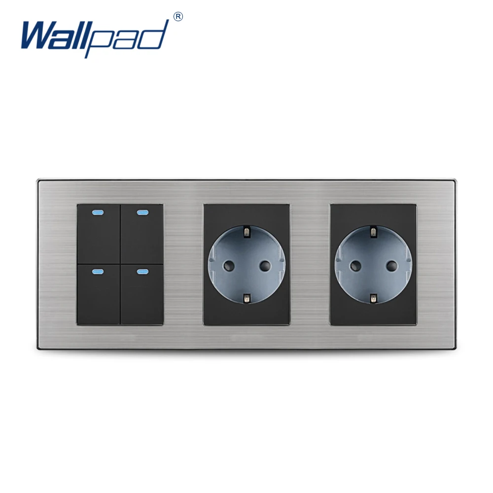 Wallpad горячая Распродажа 4-канальный 2-позиционный переключатель с 2 европейскими