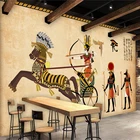 3D обои на заказ, нетканые, в стиле ретро, с египетскими персонажами, Фреска для ресторана, гостиной