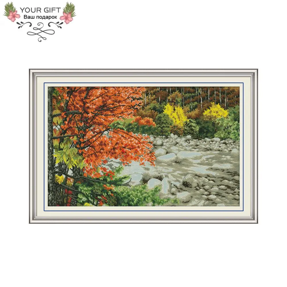

Joy Sunday FA016 Maple River 14CT 11CT Counted and Stamped Maple River Needlework Joy Sunday Cross Stitch Kits