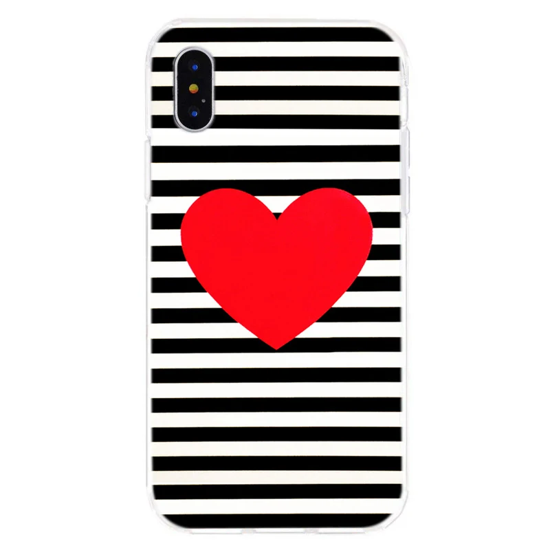 Для iPhone X XS XR Чехлы для чехлов Силиконовые ТПУ чехлы пластиковые любящее сердце TPU