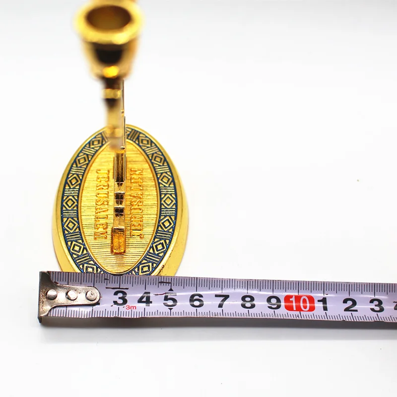 Jerusalem Menorah Shalom Blue Jewish Menorah