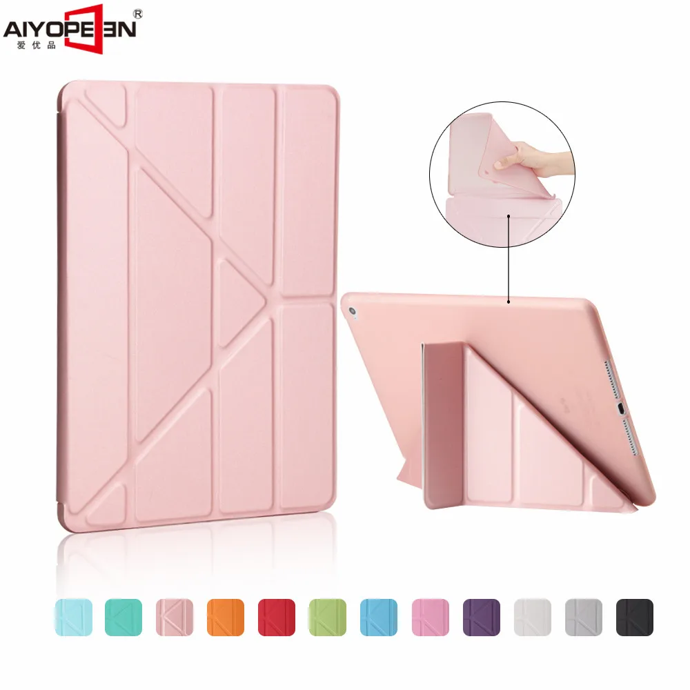 Чехол для iPad air 2, Aiyopeen из искусственной кожи, ультра тонкий мягкий защитный чехол для задней панели, умный откидной Чехол-подставка, противоударный чехол для iPad air 2 - Цвет: rose gold