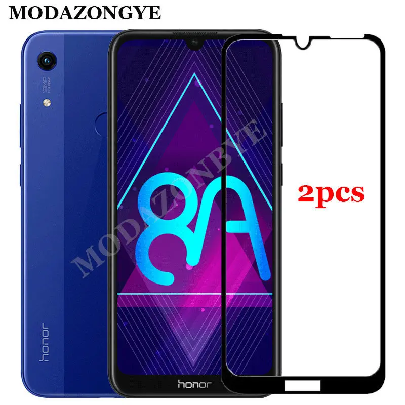 Закаленное стекло для Huawei Honor 8A 2 шт. защита экрана JAT LX1 Honor8A 8 A полноразмерная