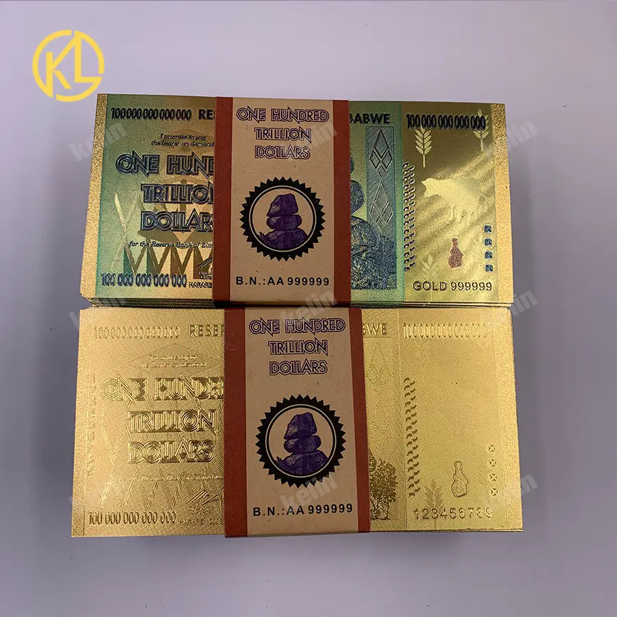 Горячая Распродажа сувенирные подарки билеты в Зимбабве золотые банкноты 1