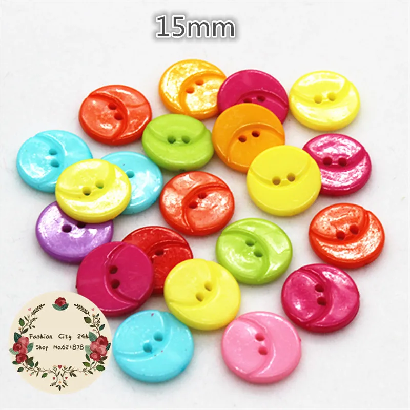 100 шт. разноцветные пластиковые пуговицы с 2 отверстиями 15 мм|children buttons|round buttonsbuttons