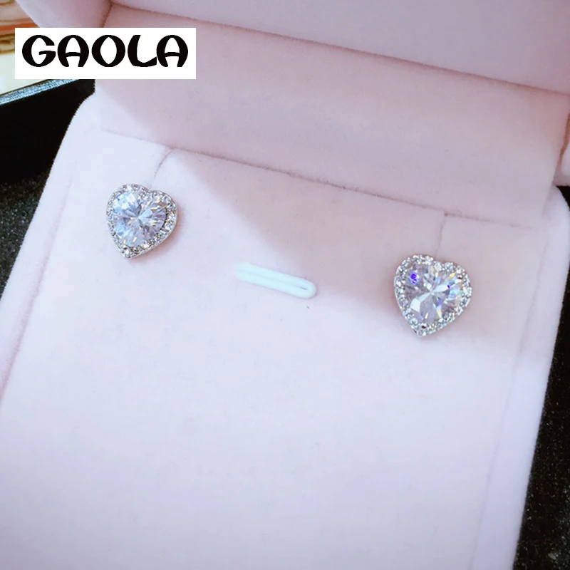 Женские серьги в форме сердца GAOLA с цирконием кубической огранки GLE4335|earrings