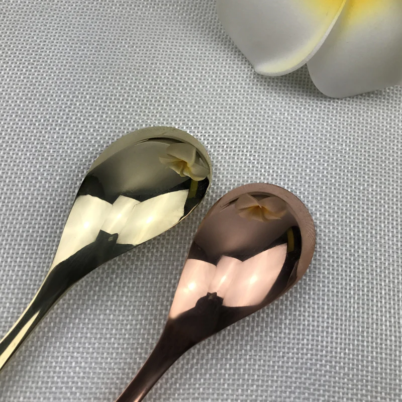 1 шт. винтажные столовые приборы красная медная латунная ложка Золотая столовая