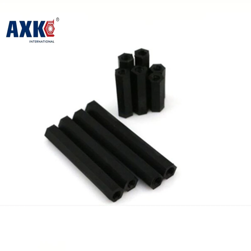 Axk 100 шт./лот M3 * 10 M3x10 черная нейлоновая пластиковая промежуточная распорка с