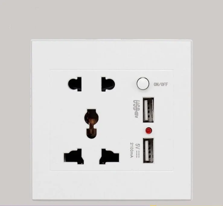 Универсальное настенное зарядное устройство 2100mA 5V 2 USB AC 110 250V US UK EU AU порта розетка