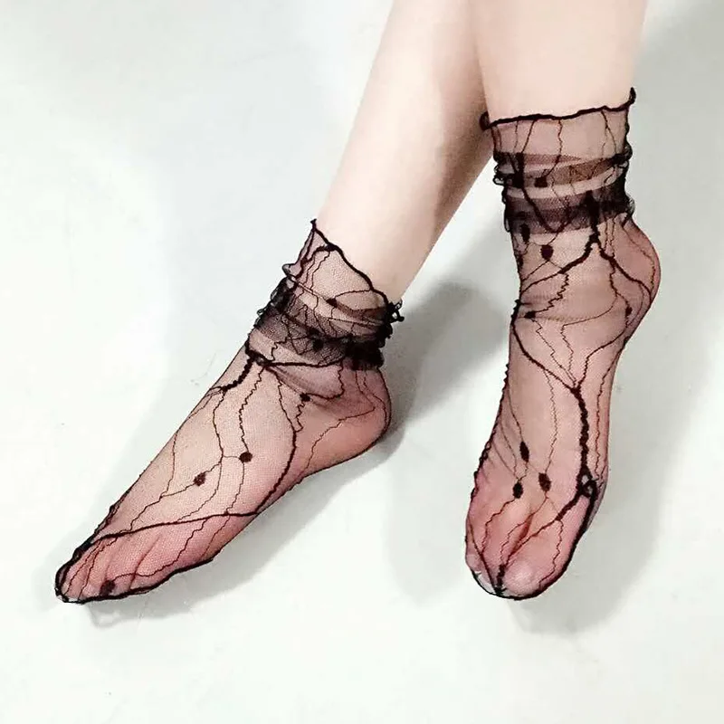 Носки женские кружевные Сетчатые эластичные 1 пара|socks ladies|silk sockscomfort socks |