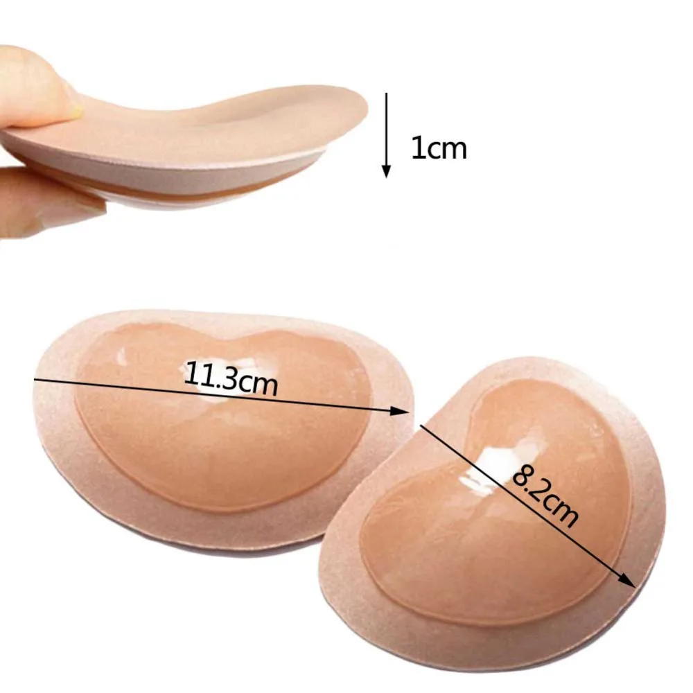 1 Pair Women Silicone Breast Adhesive Bra Invisible Heart Magic Pad Super Thick Underwear Women's Intimates#279566 | Женская одежда