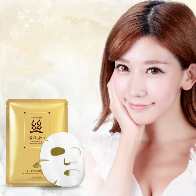 Увлажняющая маска для лица BIOAQUA шелковый протеин сияющего цвета увлажняющая с