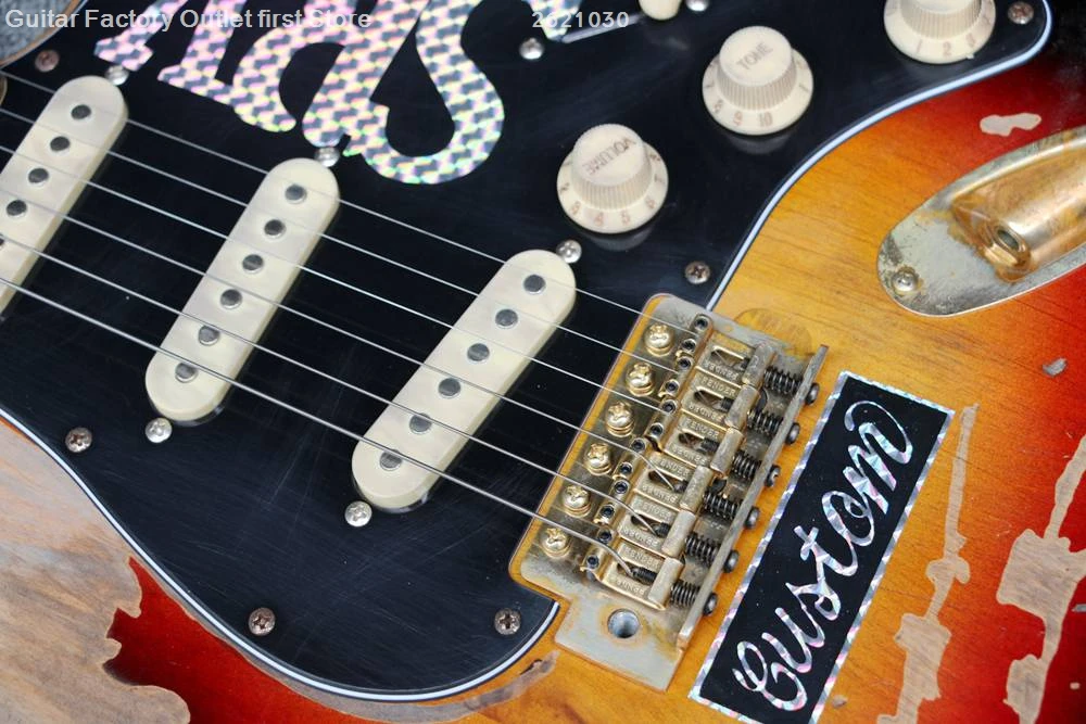 Custom shop Ограниченная серия Masterbuilt srv stevie ray vaughan электрическая гитара с мягкой
