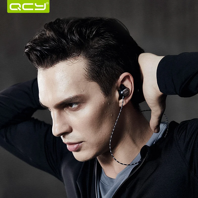 QCY QY19 wireless sports headphones IPX4 sweat-proof earphones Bluetooth 5.0 earbuds stereo headset built-in microphone | Электроника