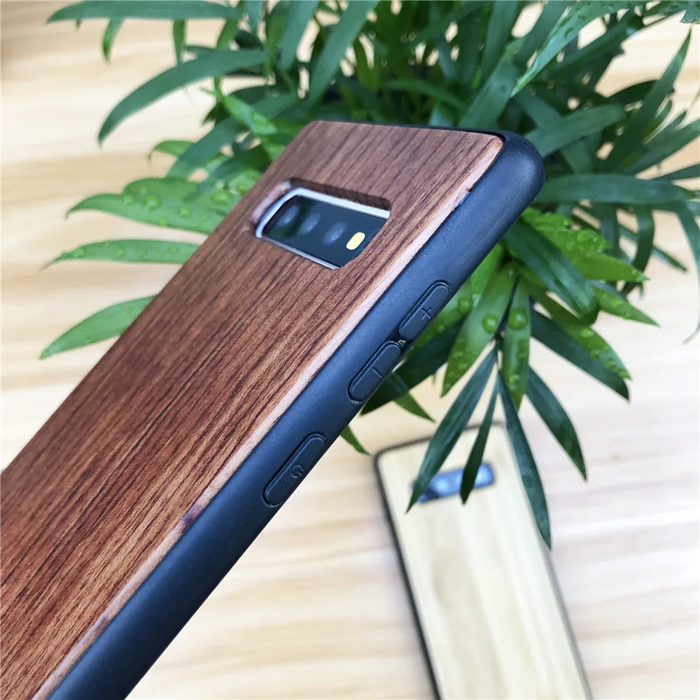 Для samsung Galaxy Note 8 9 S7 Edge S8 S9 Plus Деревянный чехол из натурального дерева + силиконовый
