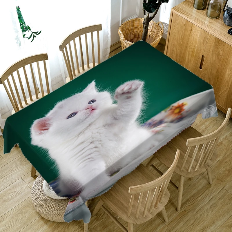 Плотная хлопчатобумажная скатерть с животным узором 3d для собак и кошек