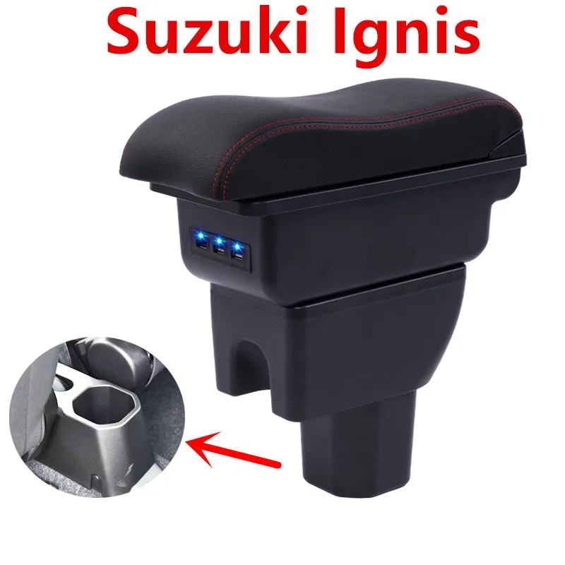 Для Suzuki Ignis подлокотник коробка usb зарядка повышение двойной слой центральный магазин содержание Подстаканник Пепельница аксессуары 16-18