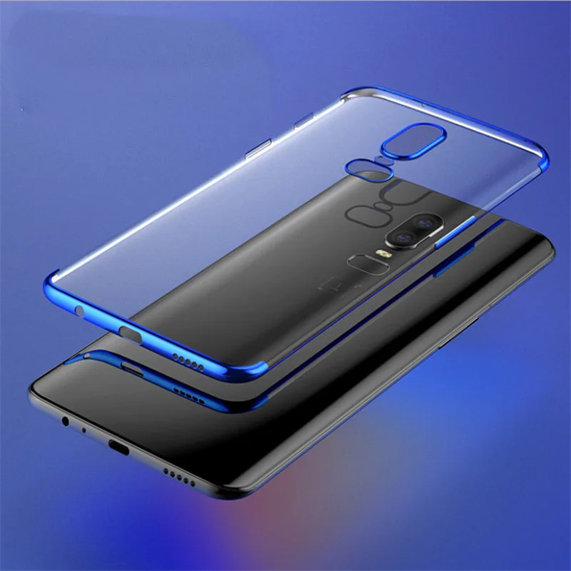 Ultra Thin Soft Transparent TPU Case For Oneplus 6t clear plating bumper cover for 6 t One Plus Phone Capa | Мобильные телефоны и