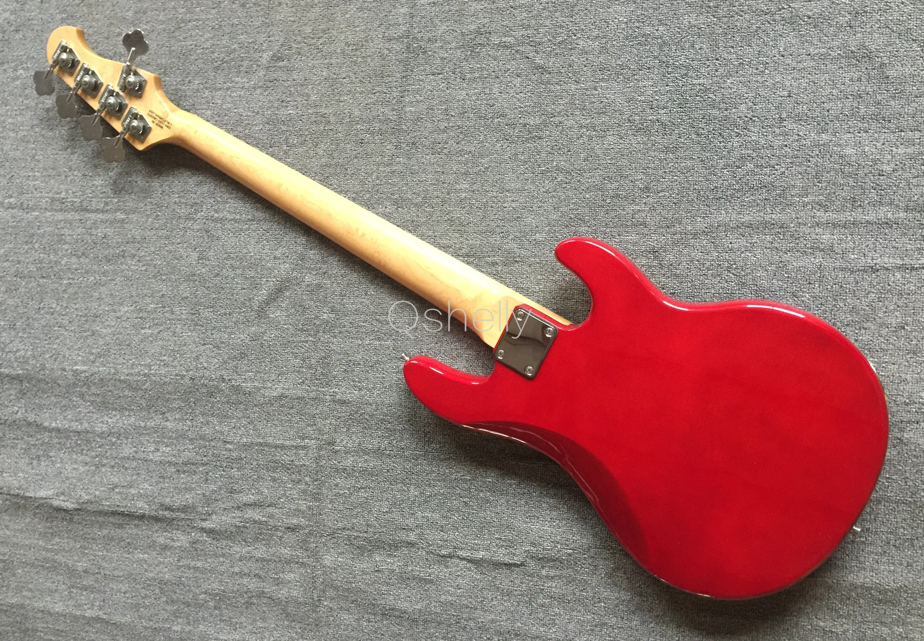 Высокое качество QShelly custom left hande 5 струн StringRay MC красная покрытая кленом топ электрическая бас гитара Музыкальные инструменты магазин