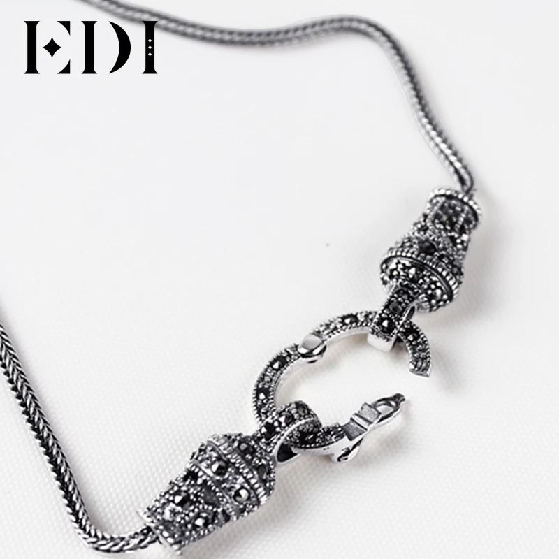 Женское и мужское винтажное ожерелье-цепочка из серебра 925 пробы в стиле бохо |