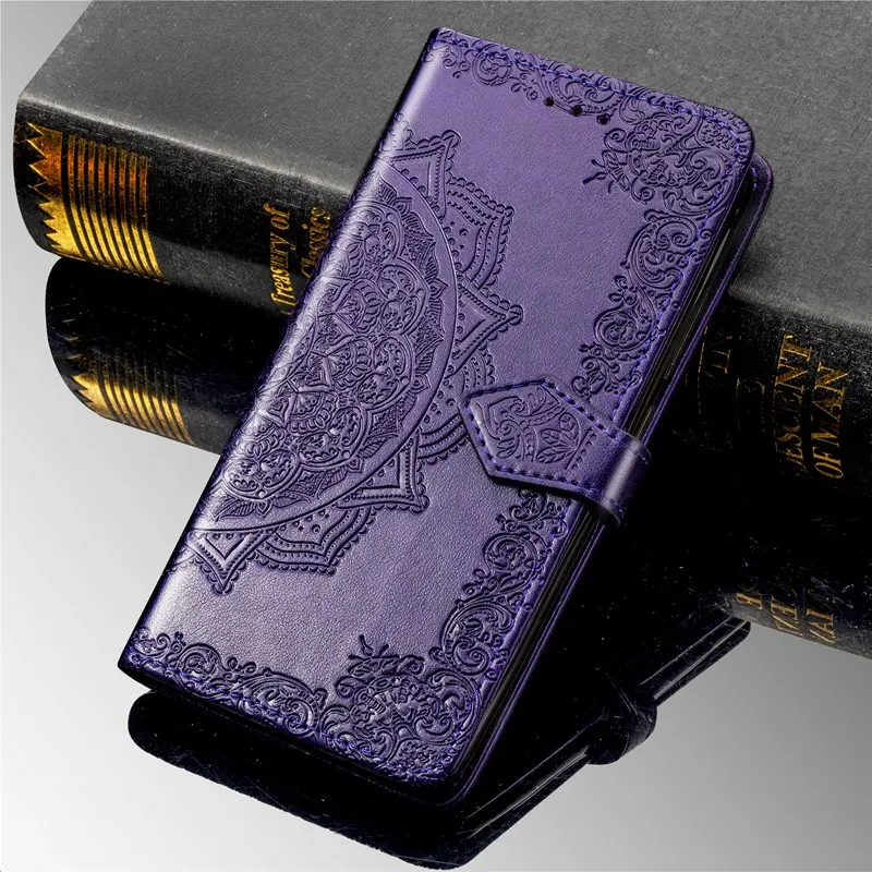 Purple Кожаный флип-чехол для samsung Galaxy A6 плюс A8 плюс A9 A7 A3 A5 A10 A20 A30 A40 A50 A70 3D цветок кошелек Чехол - Цвет: Purple