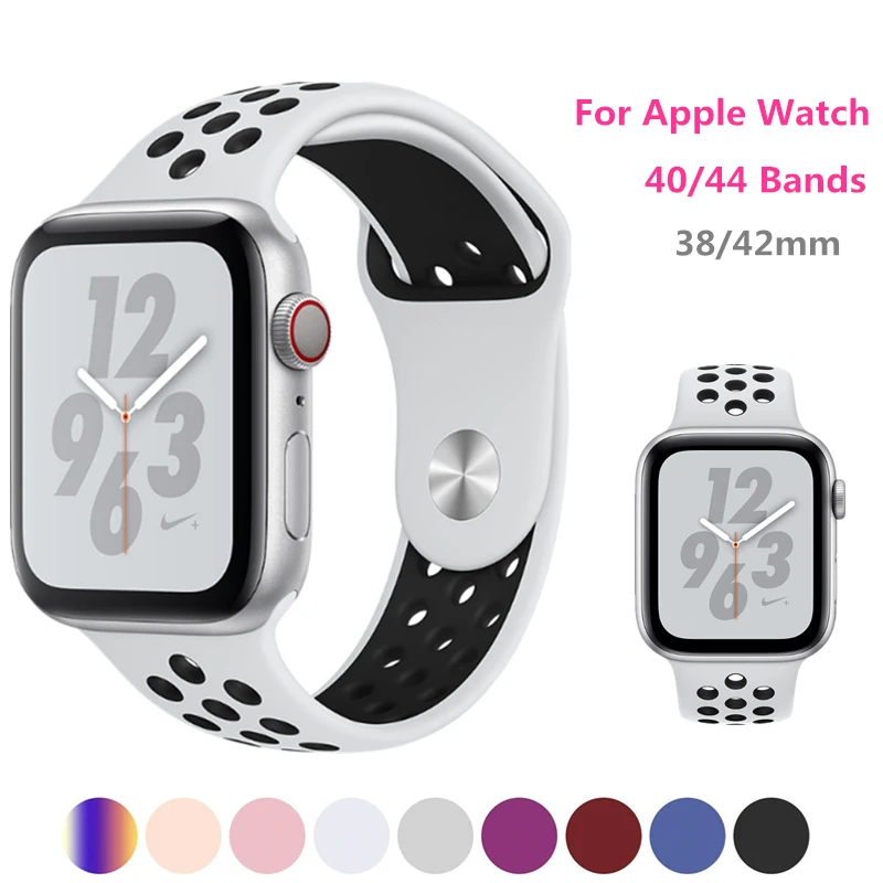 Спортивный ремешок для наручных часов Apple Watch Nike + серии 4 браслет 40 мм 44 привязной