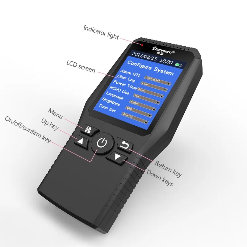 HCHO детектор tvoc Измеритель температуры и влажности с сигнализацией формальдегид