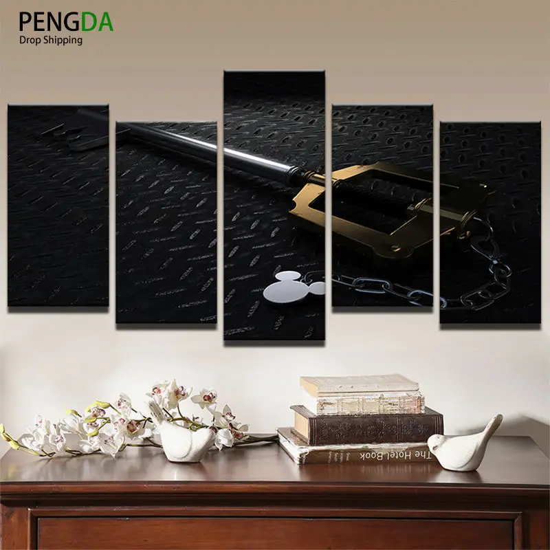 Настенная картина на холсте модульный постер с HD печатью 5 панелями аниме для