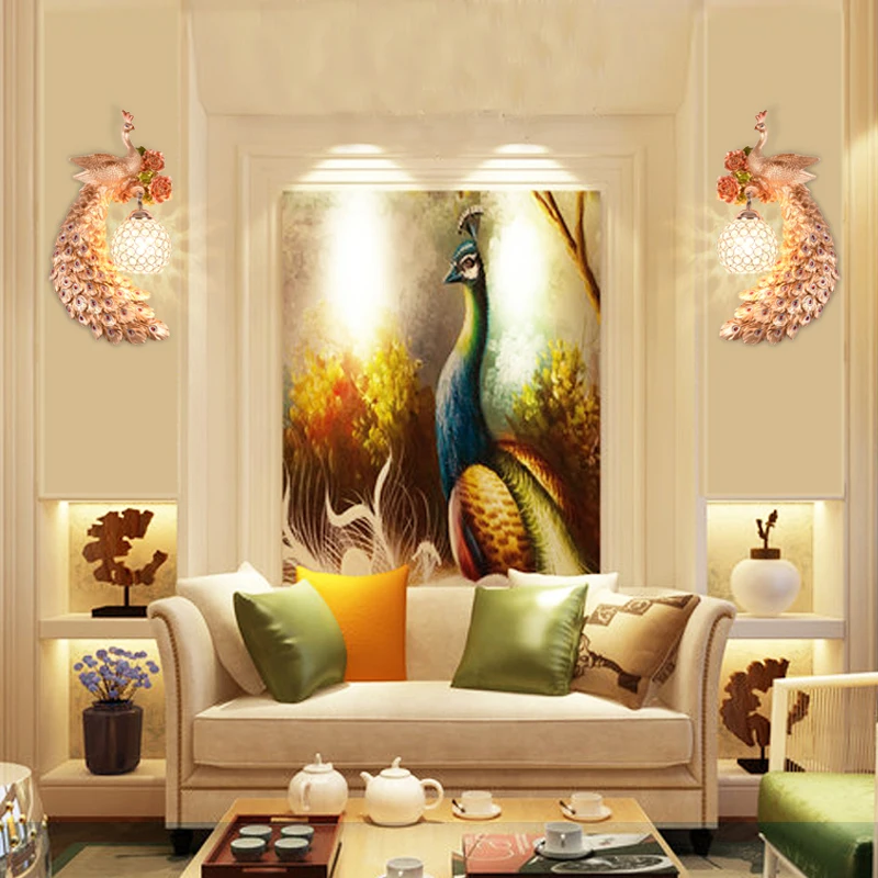 Ретро Кристалл Бра Гостиная фоне стены украшения лампы прикроватная тумбочка