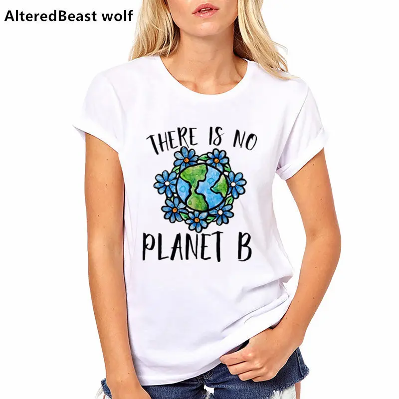 Женская футболка с графическим рисунком There Is No Planet B забавная хипстерская модная