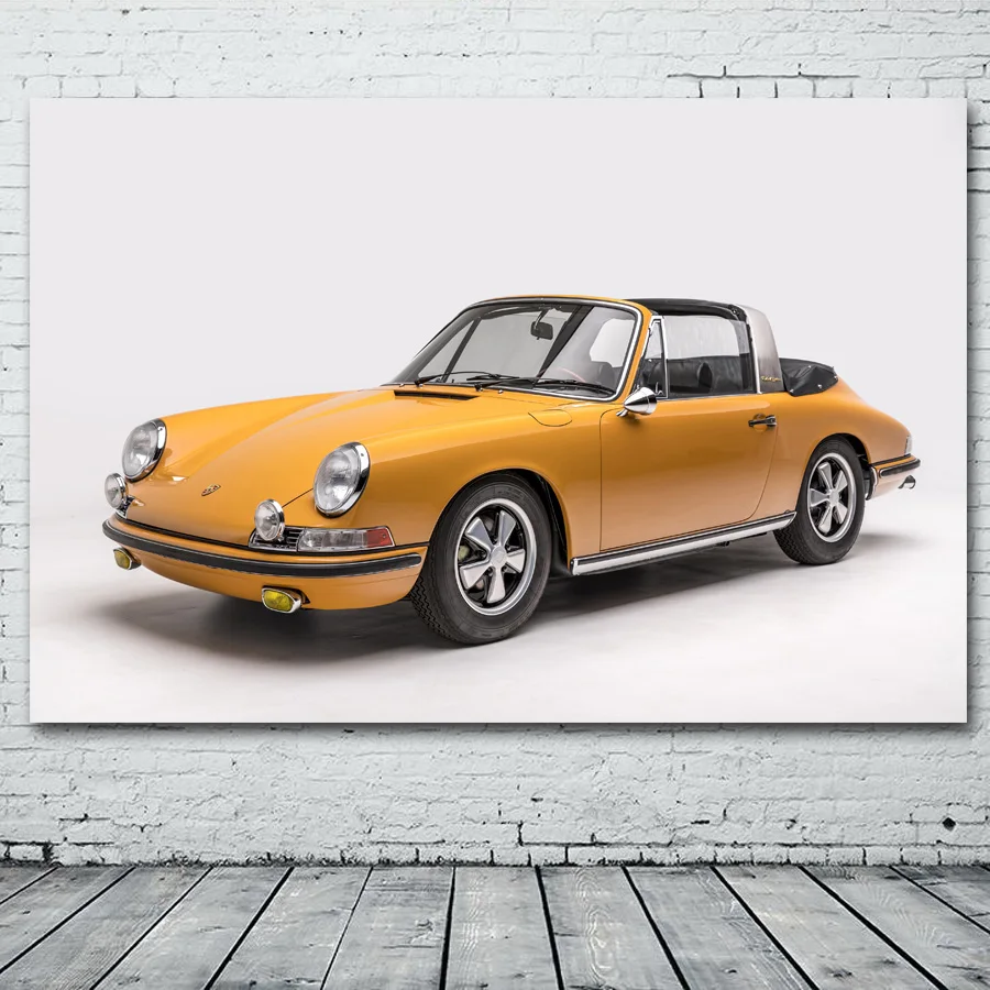 Wall Art Изображение Ретро 911 Винтаж автомобиля с откидным верхом Плакаты и