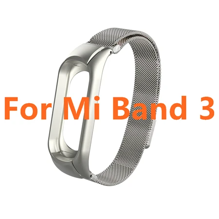 Silver Металлический браслет mi lanese Loop для Xiaomi mi Band 4 Srtap mi Band 4 магнитный браслет из нержавеющей стали mi Band 3 ремешок для mi Band 3 полосы - Цвет: Silver