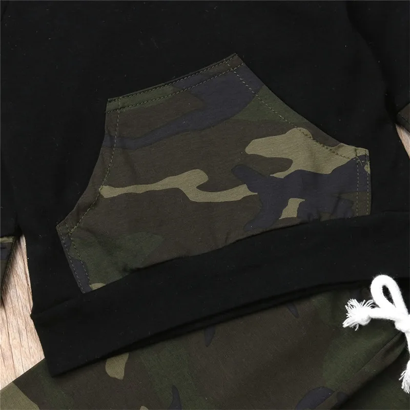 Winter &amp Spring Autumn Baby Boys Girl Clothes Set Fashion Boy Long Sleeve Hooded Tops Sweatshirt+Pants 2Pcs Camo | Детская одежда и